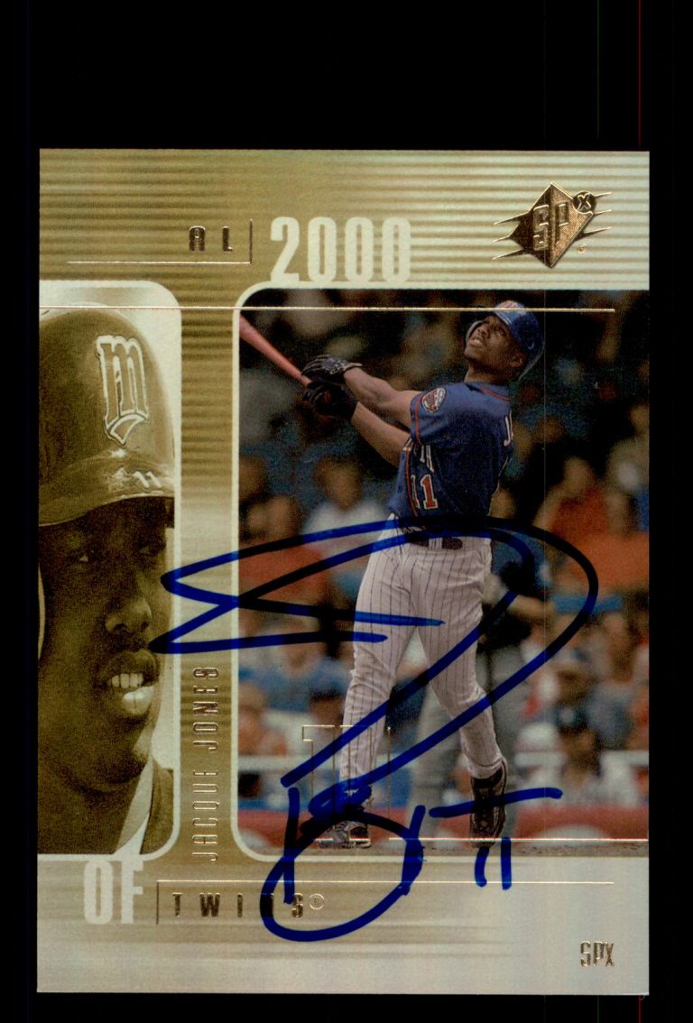 Signed Baseball Card Auto Jacque Jones 2000 SPx #79 Minnesota Twins