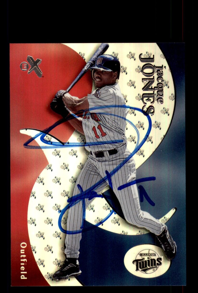 Signed Baseball Card Auto Jacque Jones 2000 Fleer E-X #57 Minnesota Twins