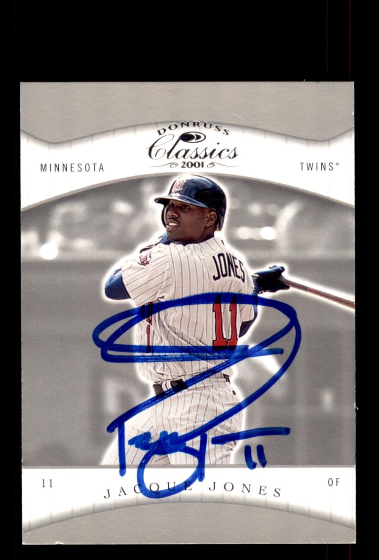 Signed Baseball Card Auto Jacque Jones 2001 Donruss Classics #70 Minnesota Twins