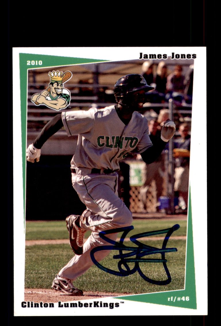 Signed Baseball Card Auto James Jones 2010 Grandstand Clinton LumberKings