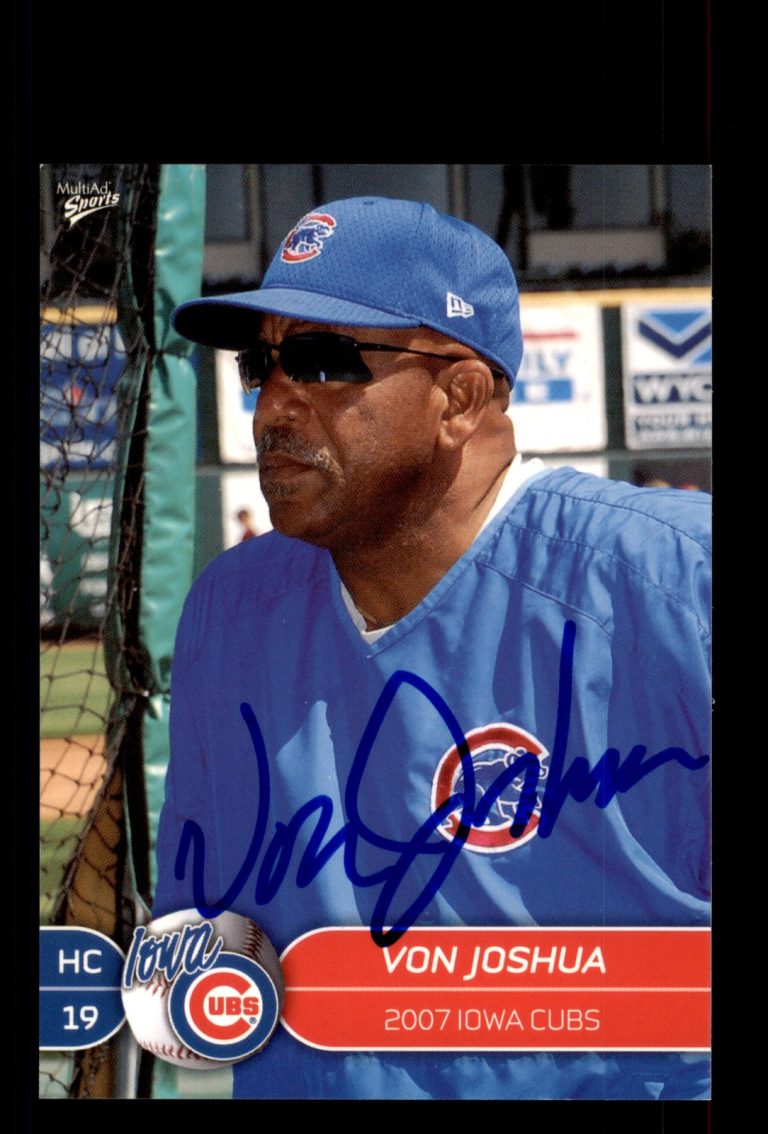 Signed Baseball Card Auto Von Joshua 2007 MultiAd Iowa Cubs