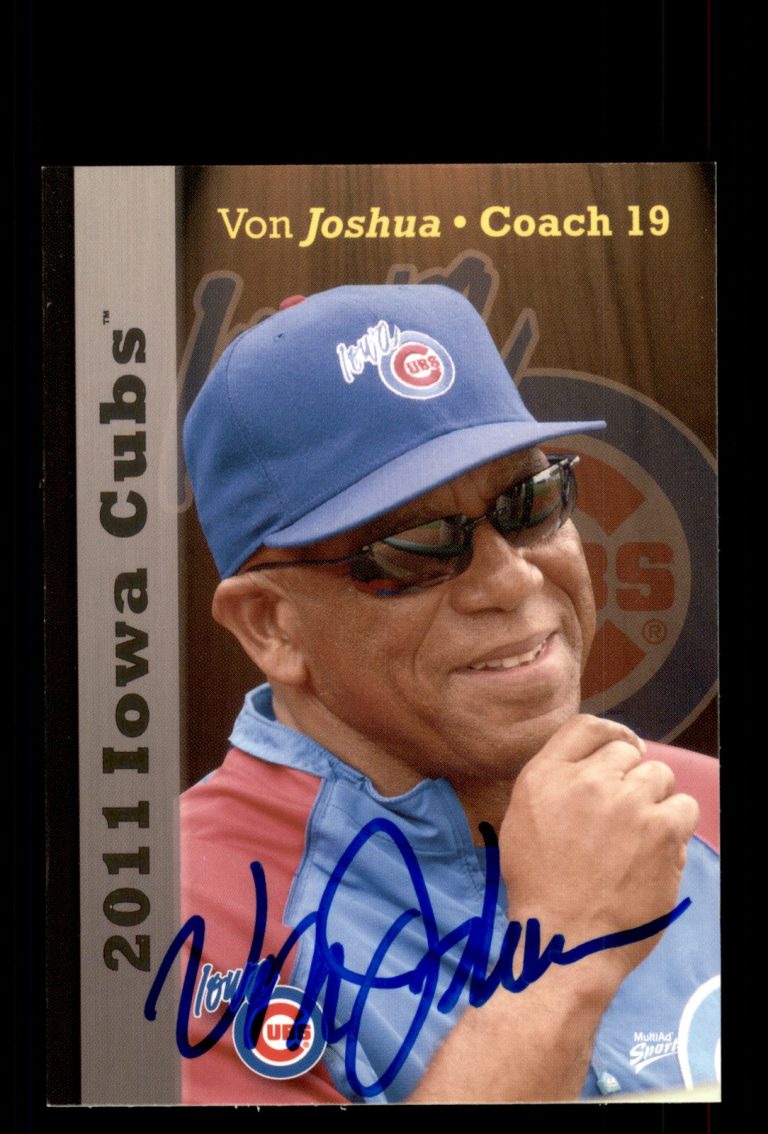 Signed Baseball Card Auto Von Joshua 2011 MultiAd Iowa Cubs