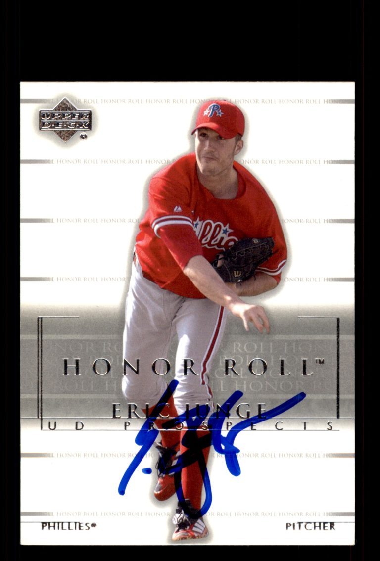 Signed Baseball Card Auto Eric Junge 2002 Upper Deck Honor Roll #170