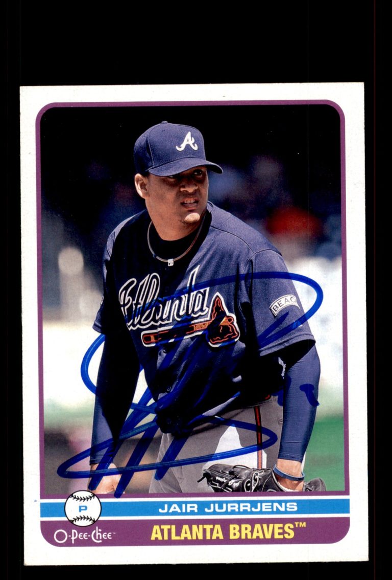 Signed Baseball Card Auto Jair Jurrjens 2009 O-Pee-Chee #155 Atlanta Braves