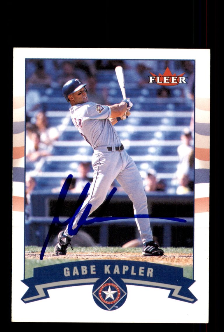 Signed Baseball Card Auto Gabe Kapler 2002 Fleer #143 Texas Rangers