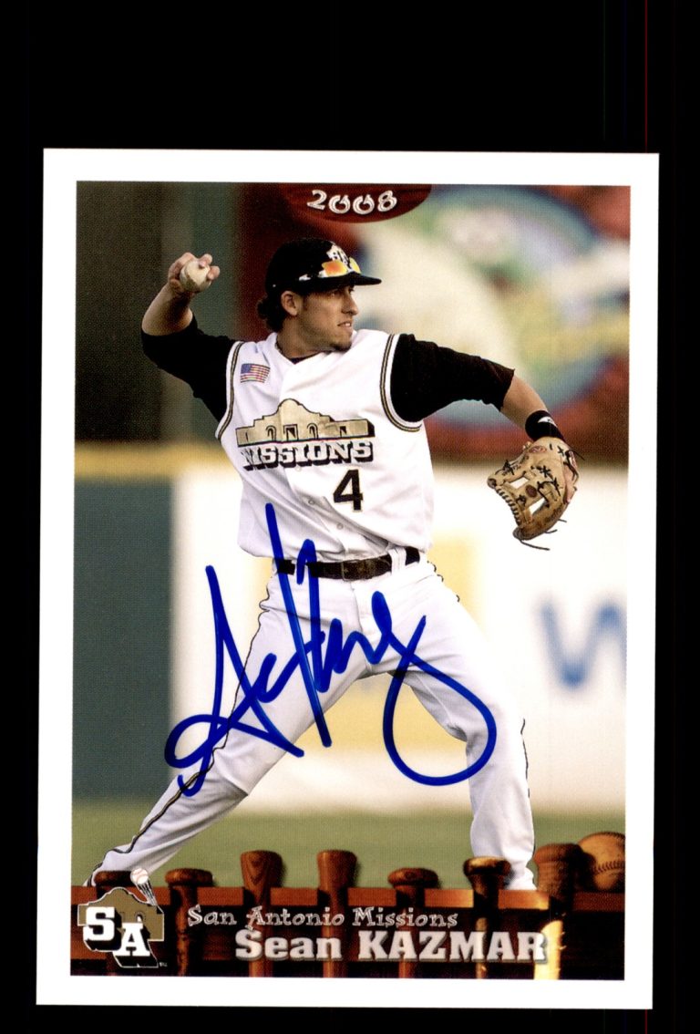 Signed Baseball Card Auto Sean Kazmar 2008 Grandstand San Antonio Missions