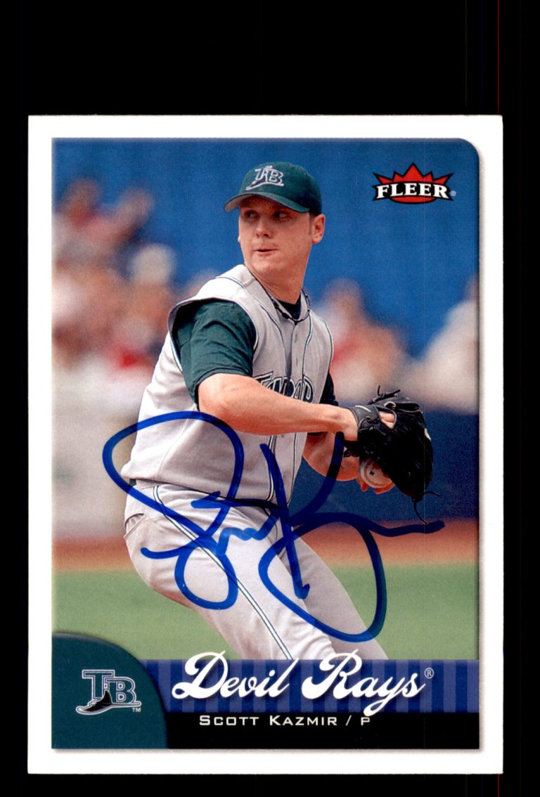 Signed Baseball Card Auto Scott Kazmir 2007 Fleer #33 Tampa Bay Devil Rays