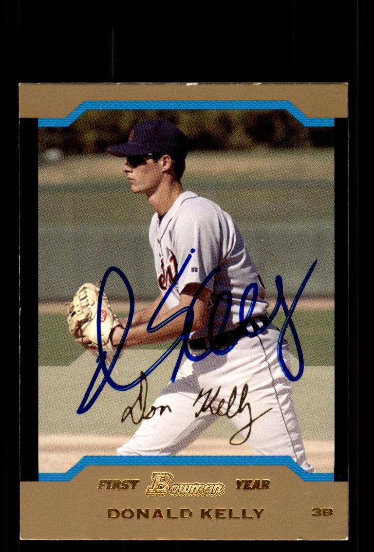 Signed Baseball Card Auto Donald Don Kelly 2004 Bowman #316 Detroit Tigers Gold