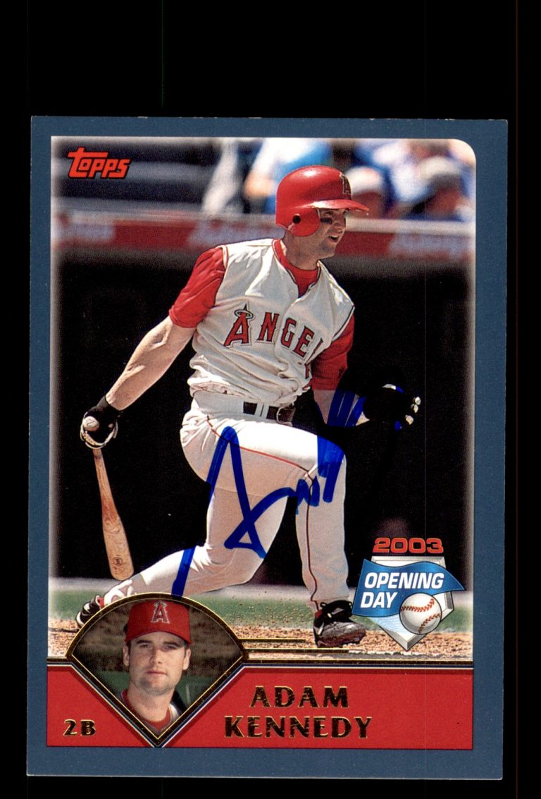 Signed Baseball Card Auto Adam Kennedy 2003 Topps Chrome #159 Angels