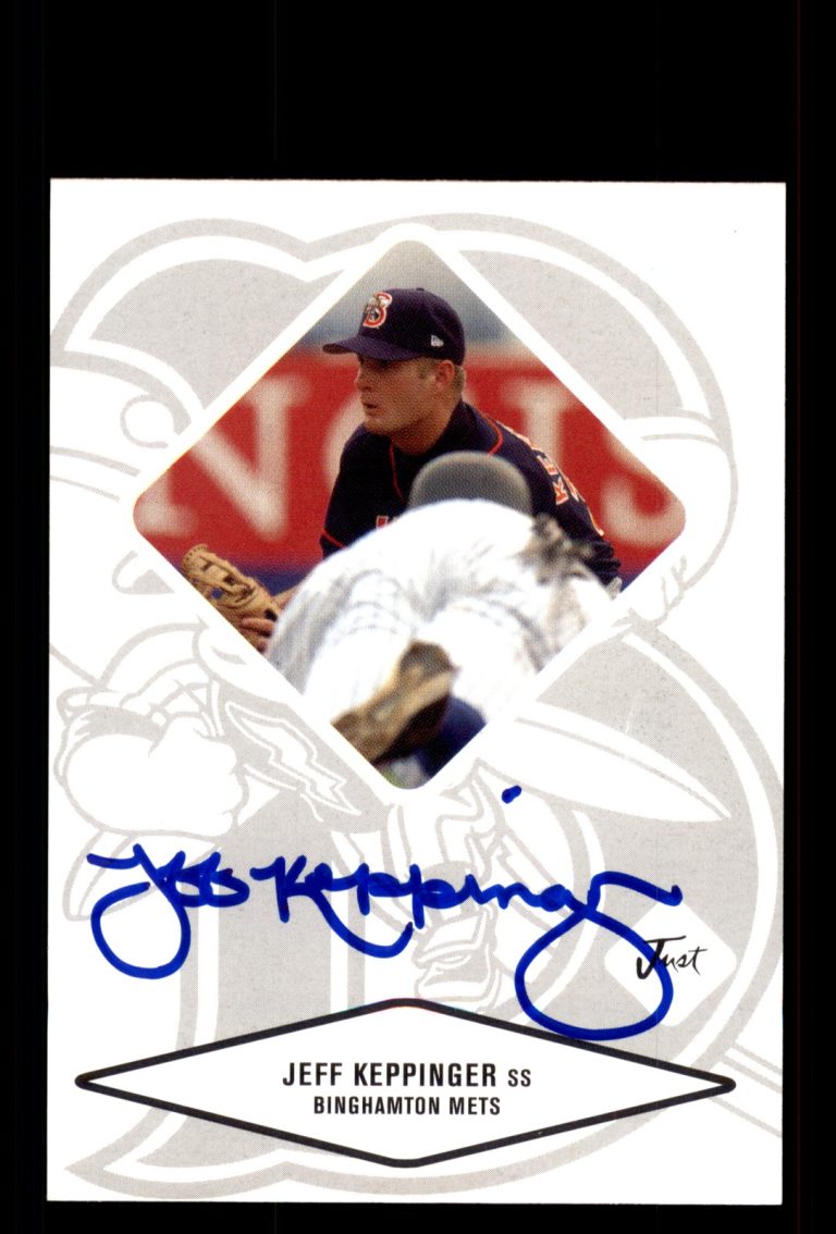 Signed Baseball Card Auto Jeff Keppinger 2004 Justifiable #40 Binghamton Mets