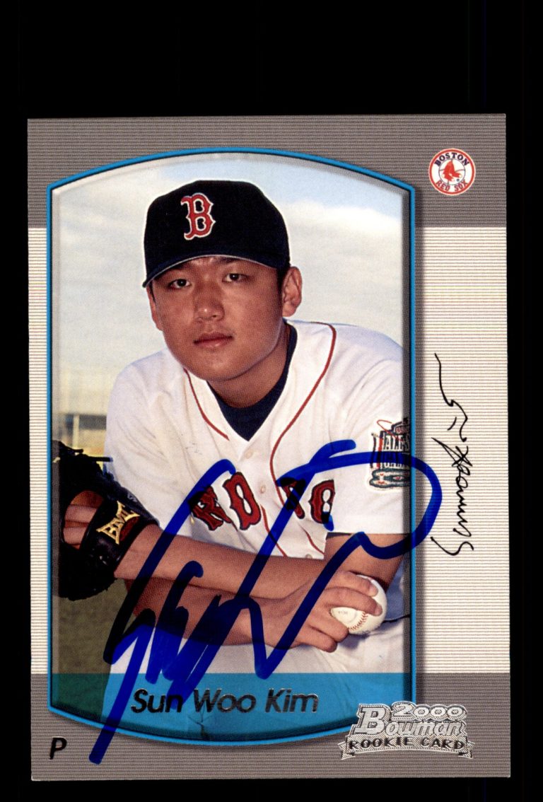 Signed Baseball Card Auto Sun Woo Kim 2000 Bowman #299 Boston Red Sox