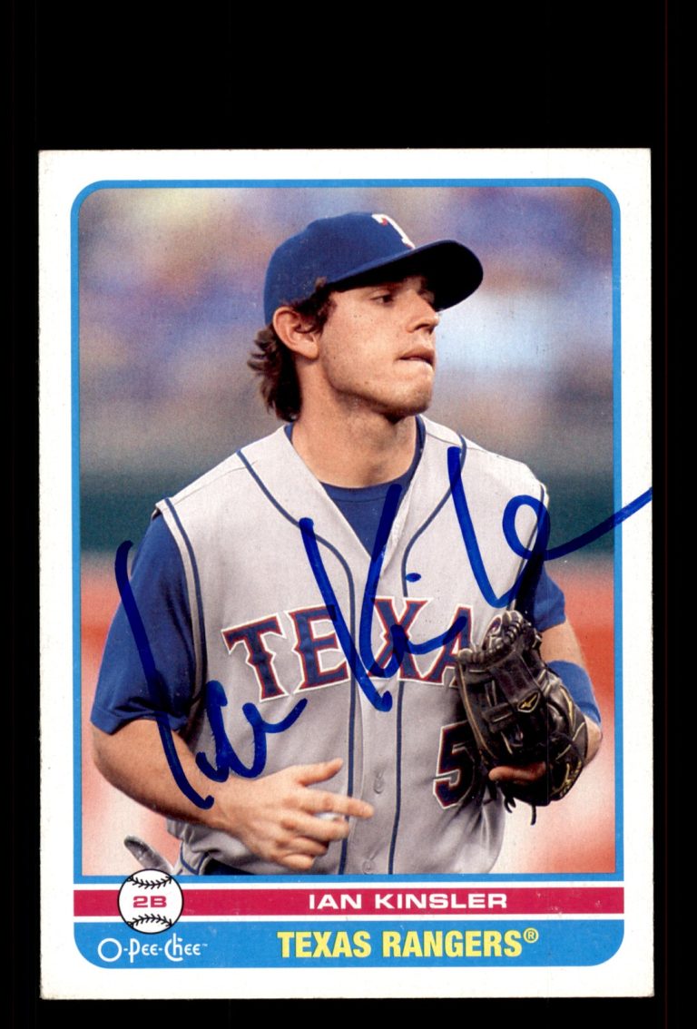 Signed Baseball Card Auto Ian Kinsler 2009 O-Pee-Chee #260 Texas Rangers
