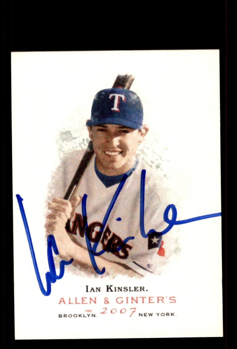 Signed Baseball Card Auto Ian Kinsler 2007 Topps Allen & Ginter #324 Rangers