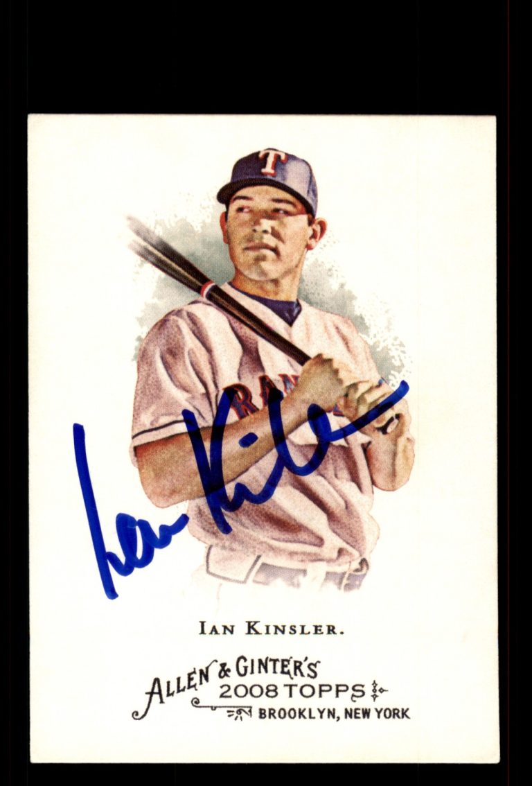 Signed Baseball Card Auto Ian Kinsler 2008 Topps Allen & Ginter #9 Texas Rangers