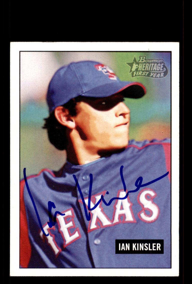 Signed Baseball Card Auto Ian Kinsler 2005 Bowman Heritage #240 Texas Rangers
