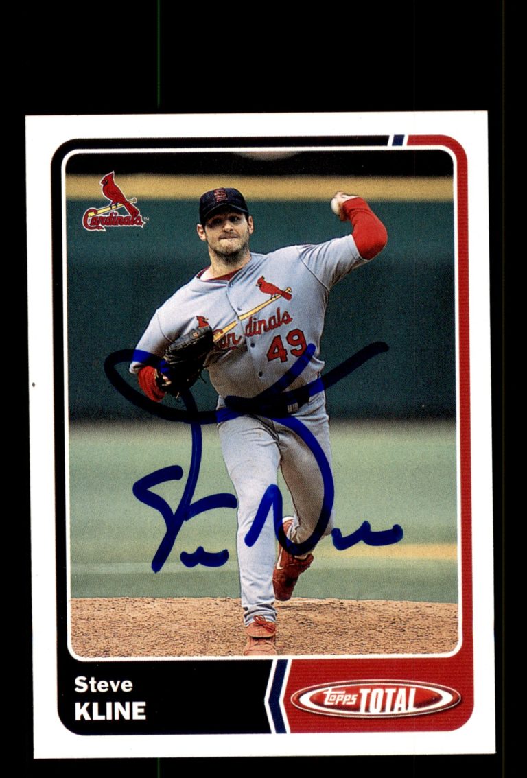 Signed Baseball Card Auto Steve Kline 2003 Topps Total #319 St. Louis Cardinals