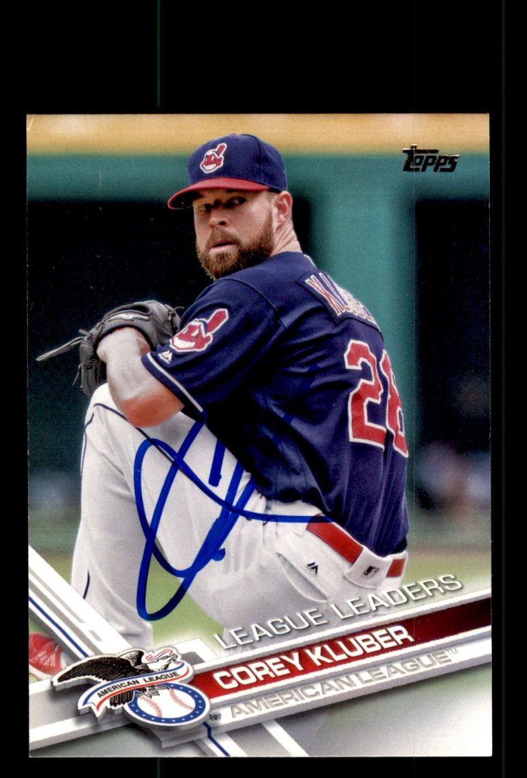 Signed Baseball Card Auto Corey Kluber 2017 Topps #257 Cleveland Indians
