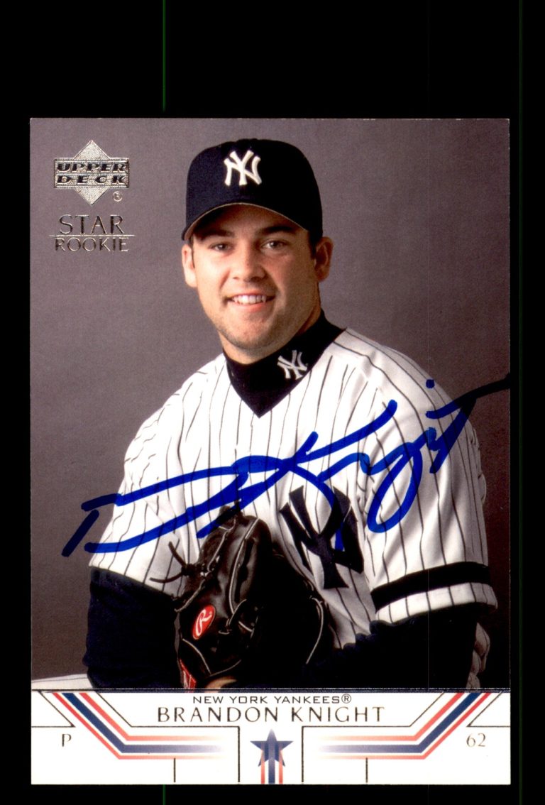 Signed Baseball Card Auto Brandon Knight 2002 Upper Deck #24 New York Yankees