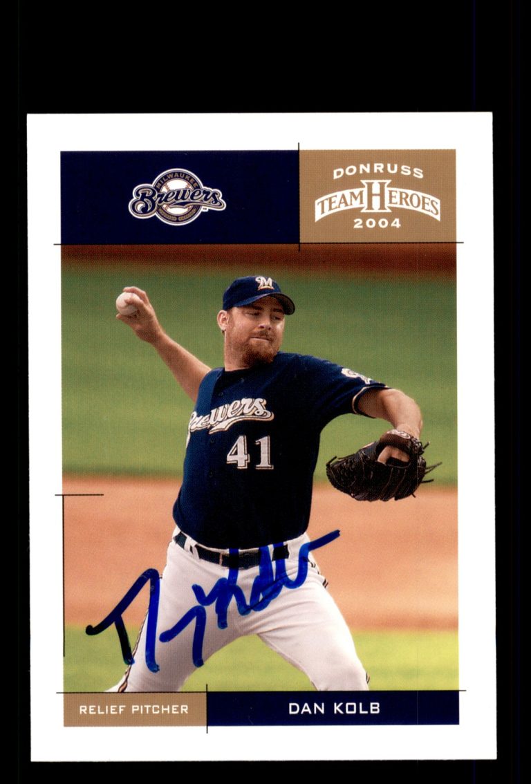 Signed Baseball Card Auto Dan Kolb 2004 Donruss Team Heroes #228 Brewers