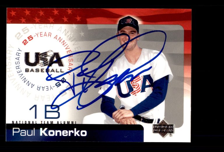 Signed Baseball Card Auto Paul Konerko 2004 Upper Deck USA #USA-101