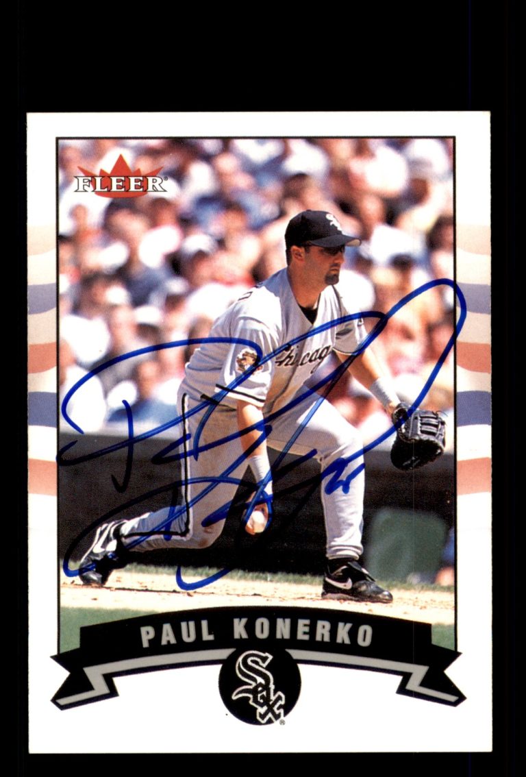 Signed Baseball Card Auto Paul Konerko 2002 Fleer #202 Chicago White Sox