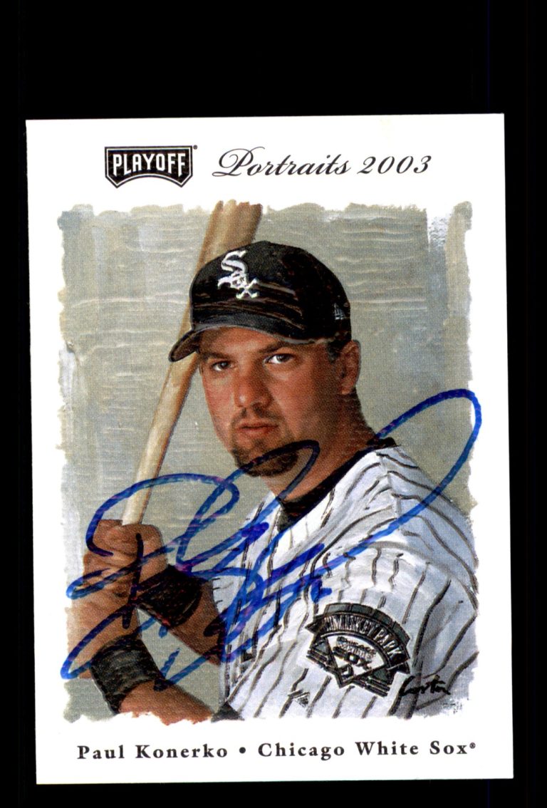 Signed Baseball Card Auto Paul Konerko 2003 Playoff Portraits #55 White Sox