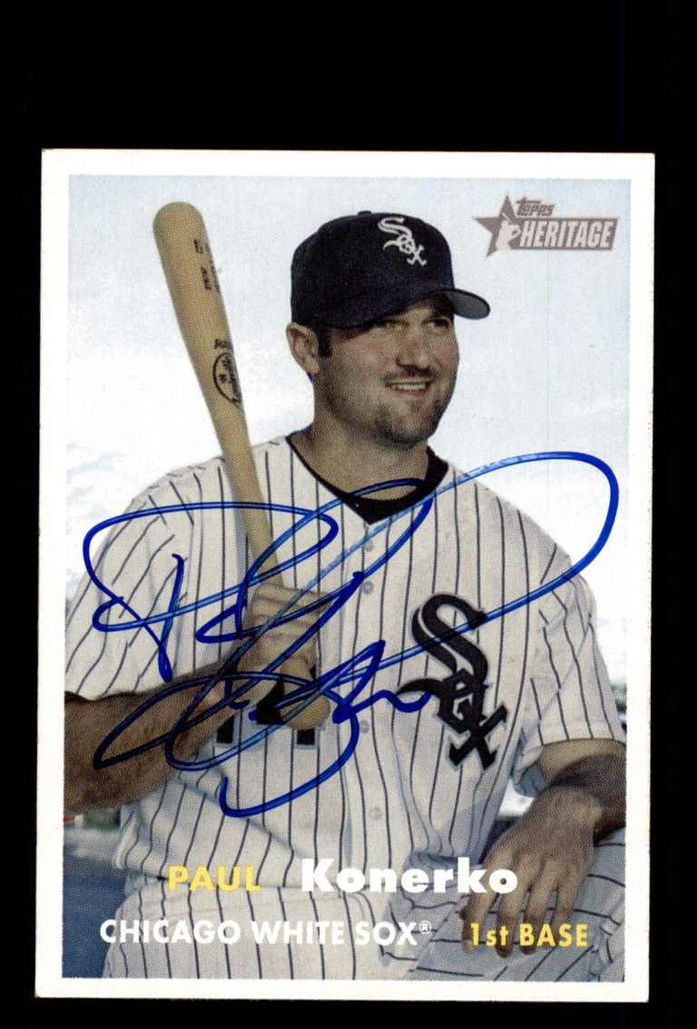 Signed Baseball Card Auto Paul Konerko 2006 Topps Heritage #28 Chicago White Sox