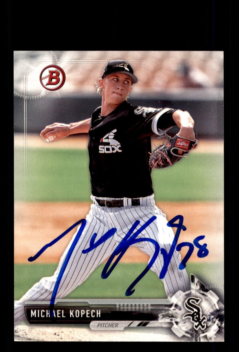 Signed Baseball Card Auto Michael Kopech 2017 Bowman Draft #BD-34 White Sox