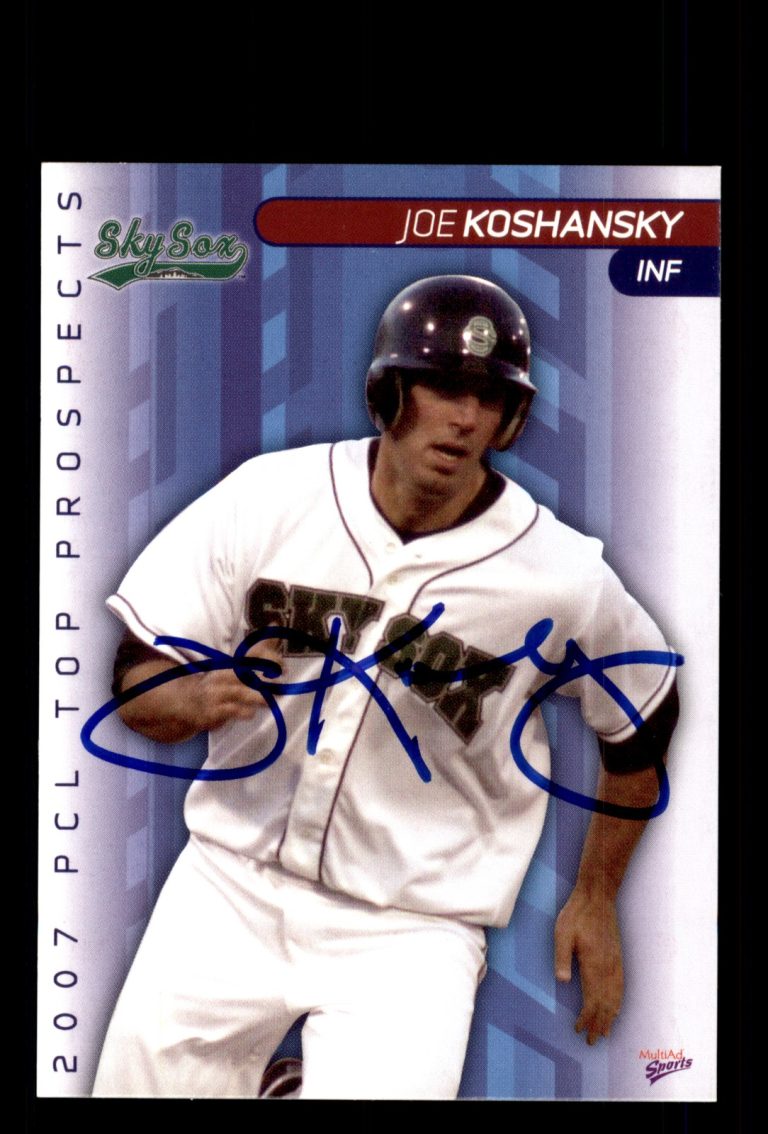 Signed Baseball Card Auto Joe Koshansky 2007 Pacific Coast League Top Prospects