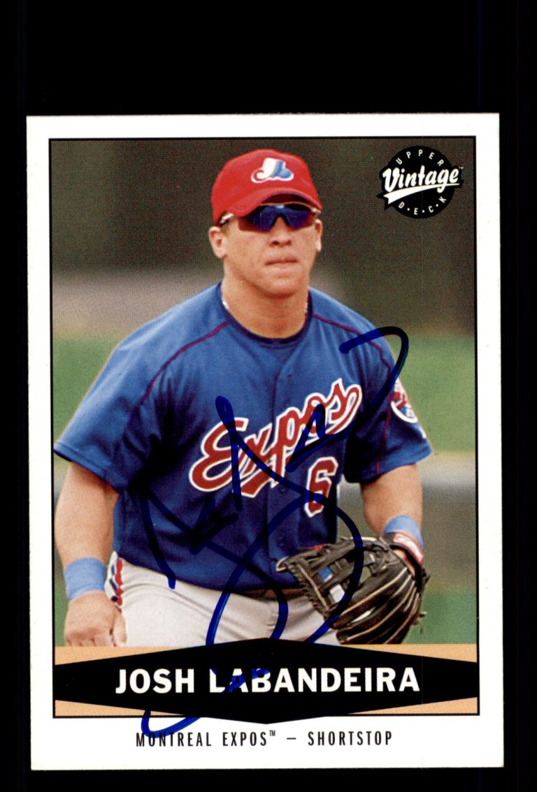 Signed Baseball Card Auto Josh Labandeira 2004 Upper Deck Vintage #500 Expos