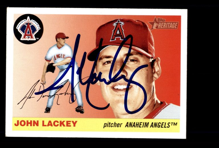 Signed Baseball Card Auto John Lackey 2004 Topps Heritage #176 Anaheim Angels