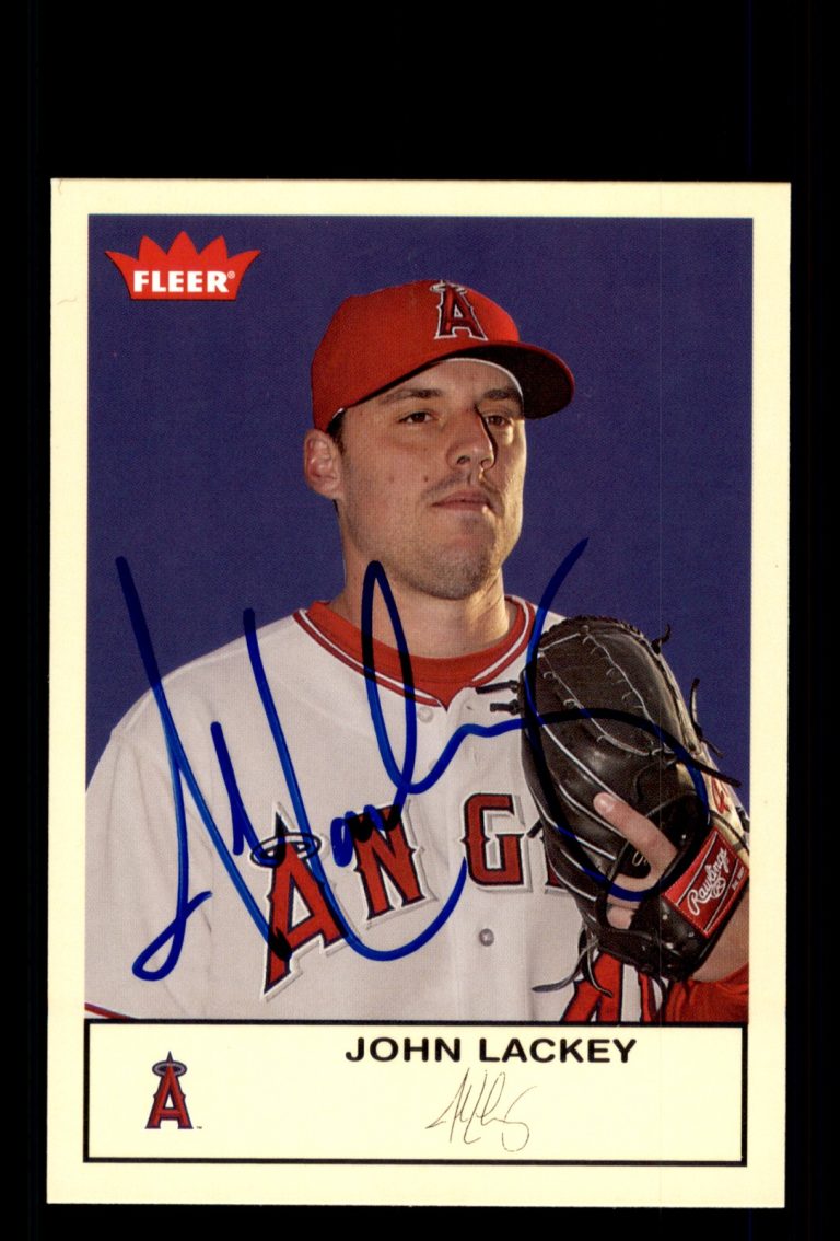 Signed Baseball Card Auto John Lackey 2005 Fleer Tradition #114 Anaheim Angels