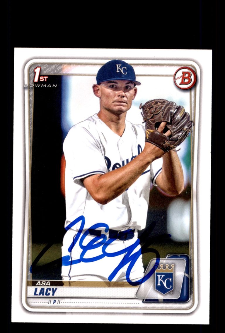 Signed Baseball Card Auto Asa Lacy 2020 Bowman Draft #BD-88 Kansas City Royals