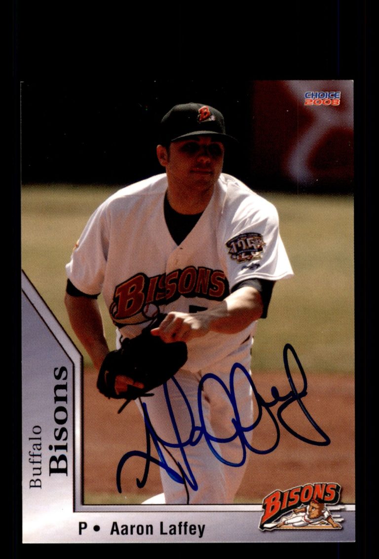 Signed Baseball Card Auto Aaron Laffey 2008 Choice Buffalo Bisons
