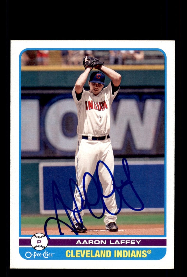 Signed Baseball Card Auto Aaron Laffey 2009 O-Pee-Chee #182 Cleveland Indians