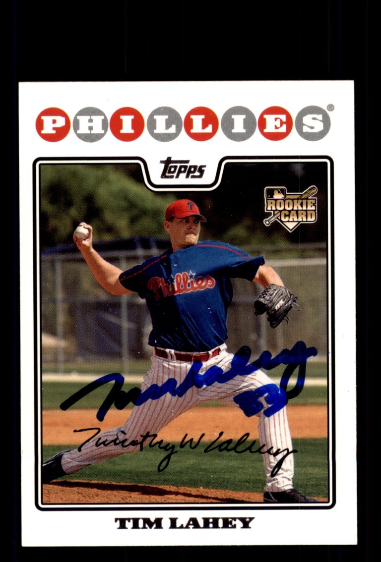 Signed Baseball Card Auto Tim Lahey 2008 Topps #532 Philadelphia Phillies