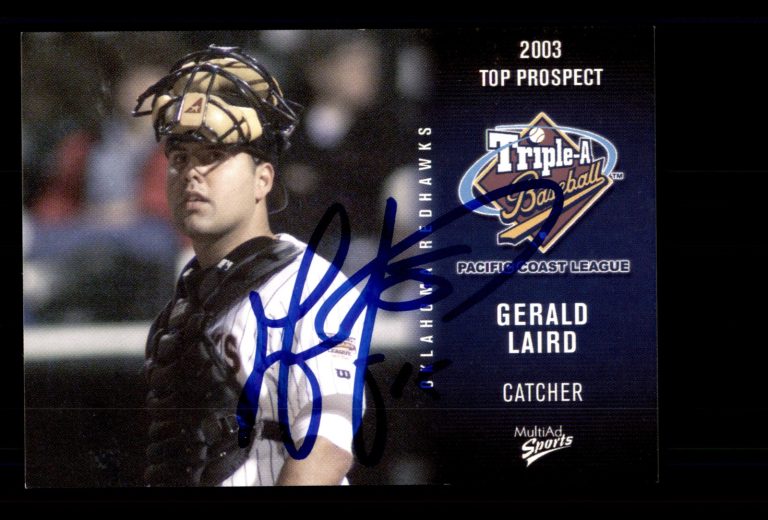 Signed Baseball Card Auto Gerald Laird 2003 MultiAd Pacific Coast League
