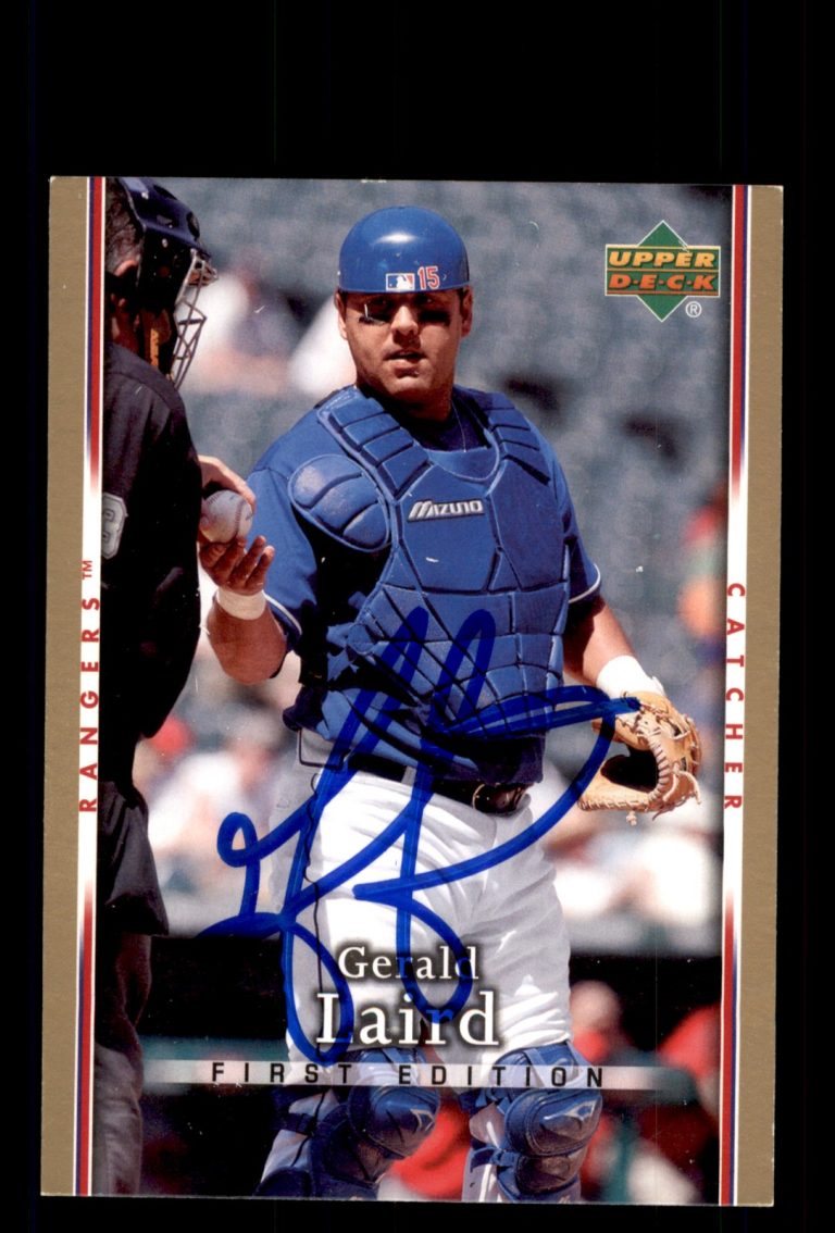 Signed Baseball Card Auto Gerald Laird 2007 Upper Deck First Edition #154
