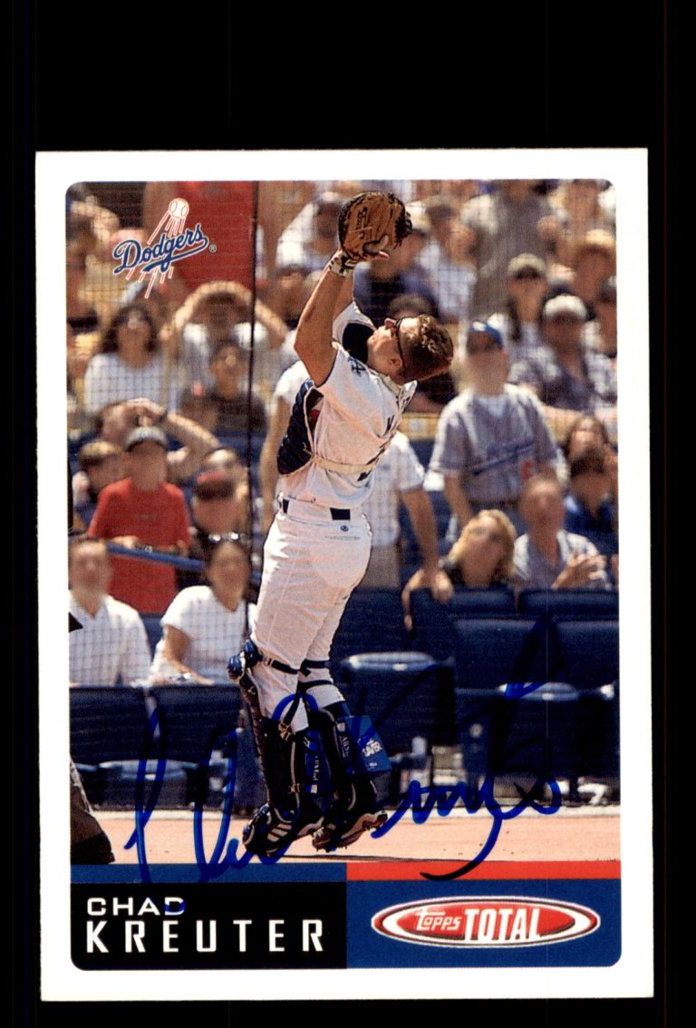 Signed Baseball Card Auto Chad Kreuter 2002 Topps Total #798 Los Angeles Dodgers