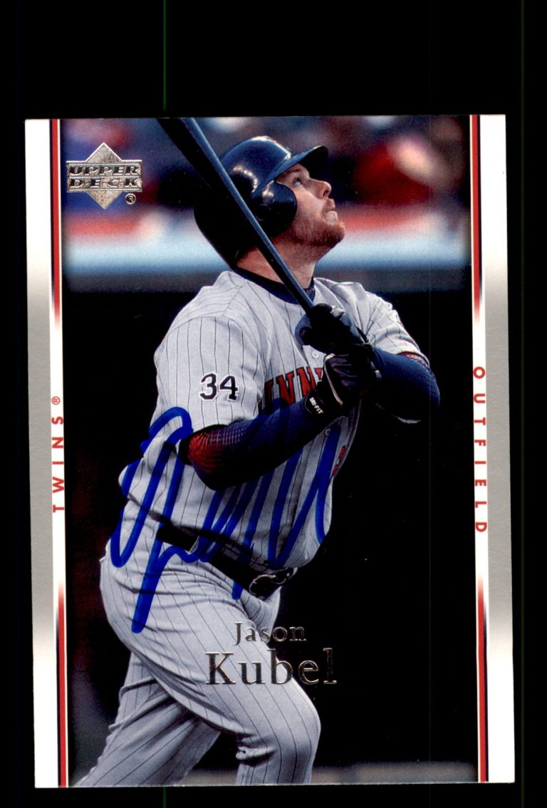 Signed Baseball Card Auto Jason Kubel 2007 Upper Deck #155 Minnesota Twins