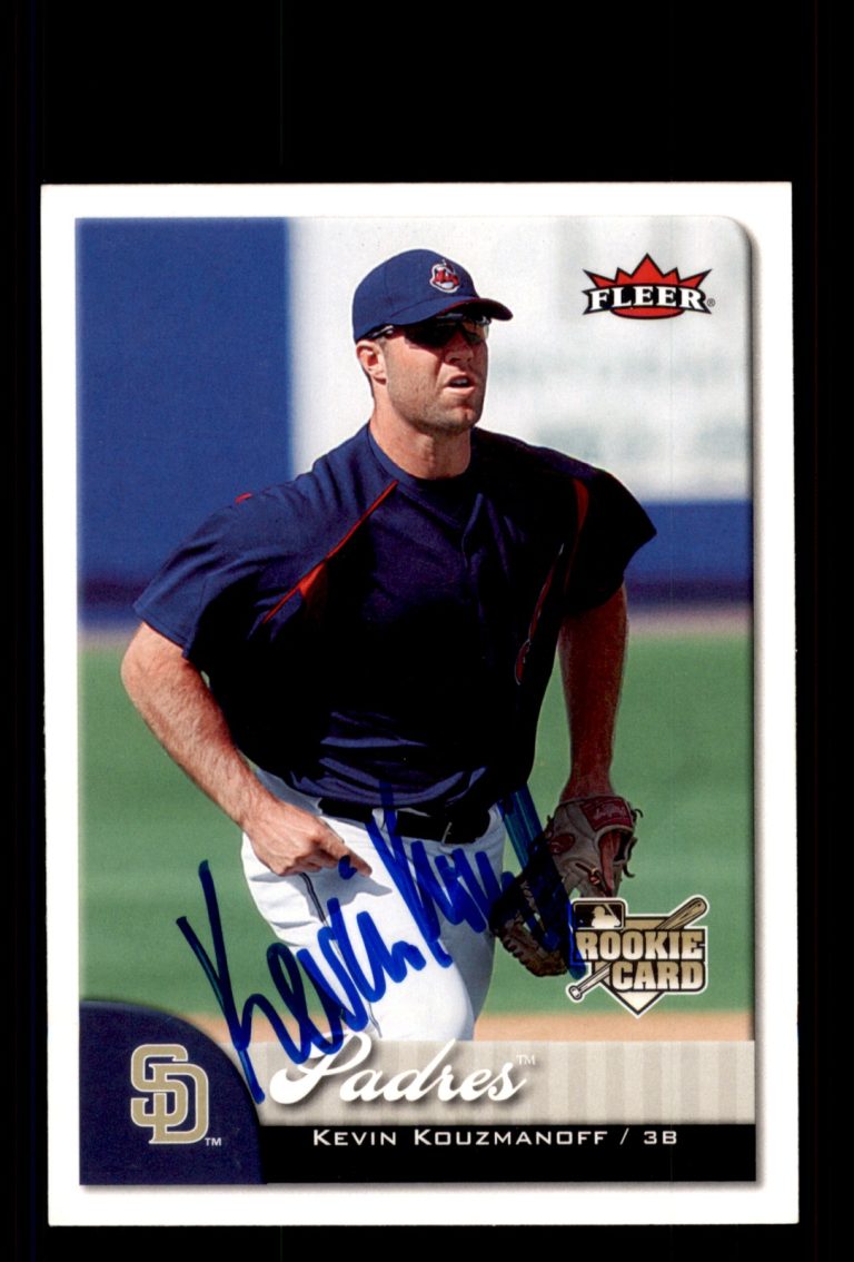 Signed Baseball Card Auto Kevin Kouzmanoff 2007 Fleer #335 San Diego Padres