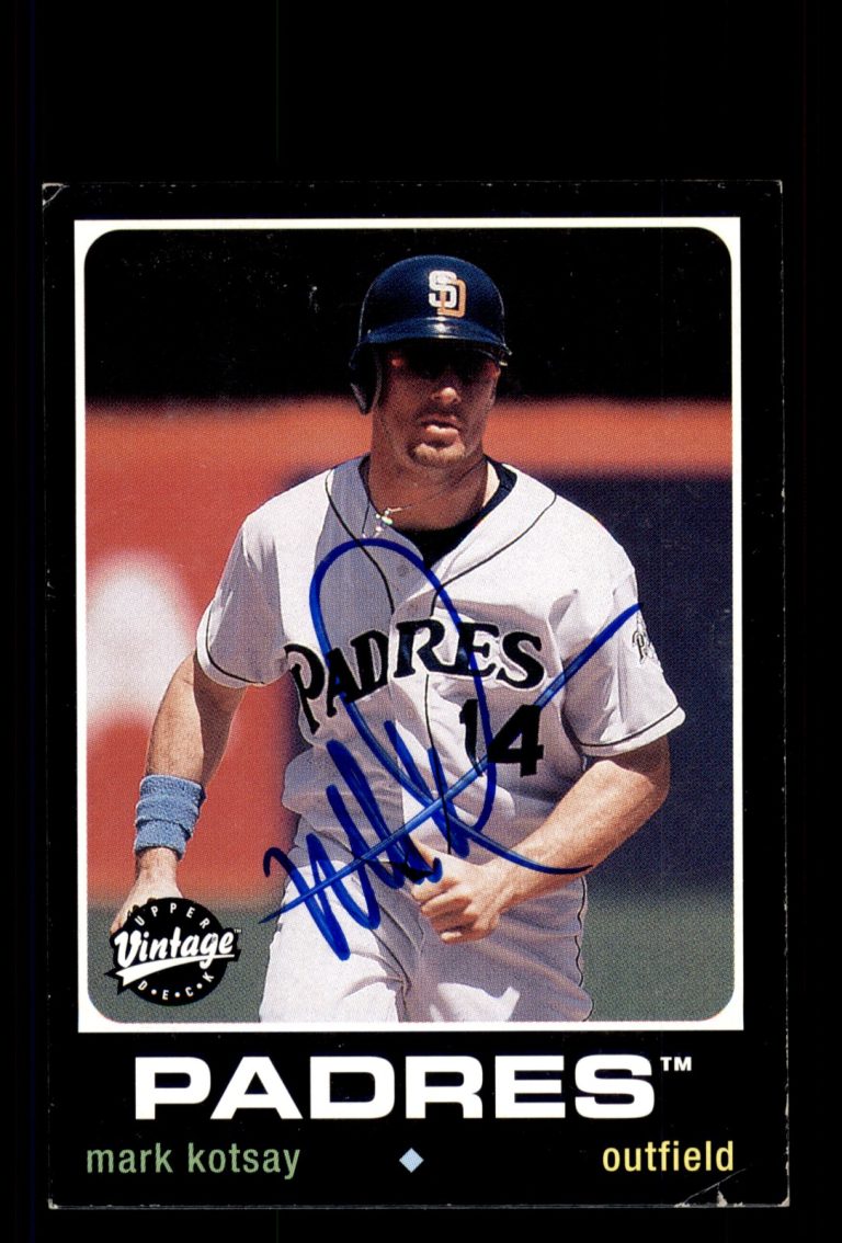 Signed Baseball Card Auto Mark Kotsay 2002 Upper Deck Vintage #230 Padres