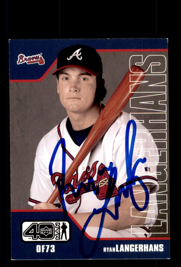 Signed Baseball Card Auto Ryan Langerhans 2002 Upper Deck 40-Man #523 Braves