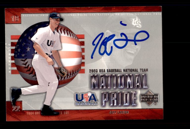 Signed Baseball Card Auto Jeff Larish 2004 Upper Deck #USA14