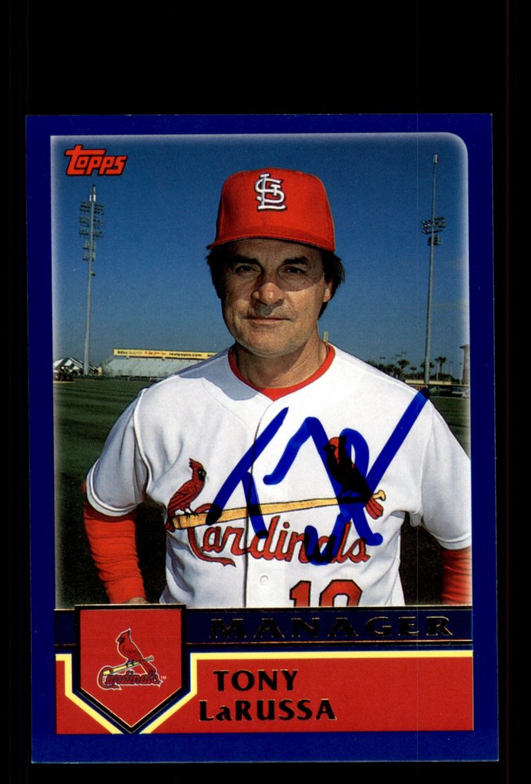 Signed Baseball Card Auto Tony LaRussa 2003 Topps #288 St. Louis Cardinals