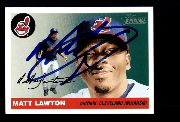 Signed Baseball Card Auto Matt Lawton 2004 Topps Heritage #233 Cleveland Indians