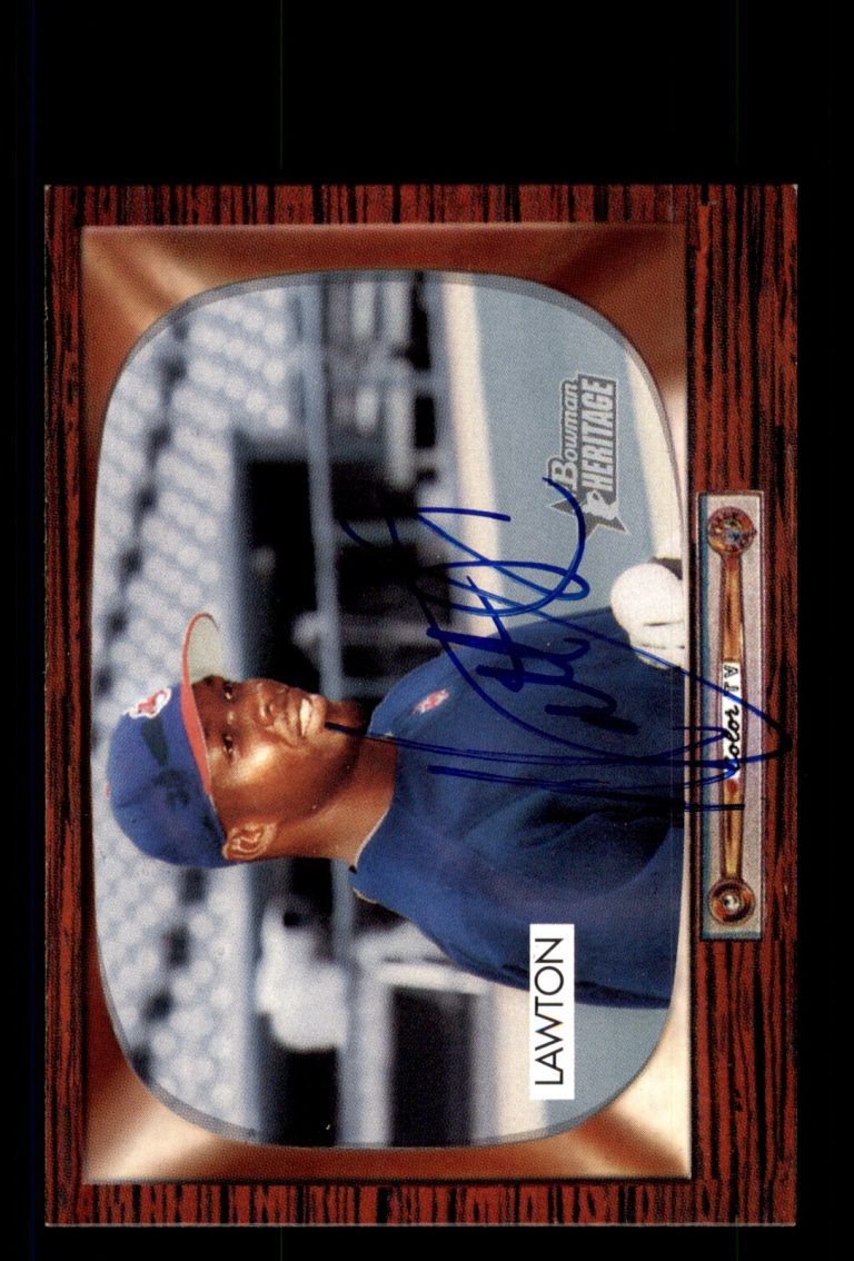 Signed Baseball Card Auto Matt Lawton 2004 Bowman Heritage #184 Indians