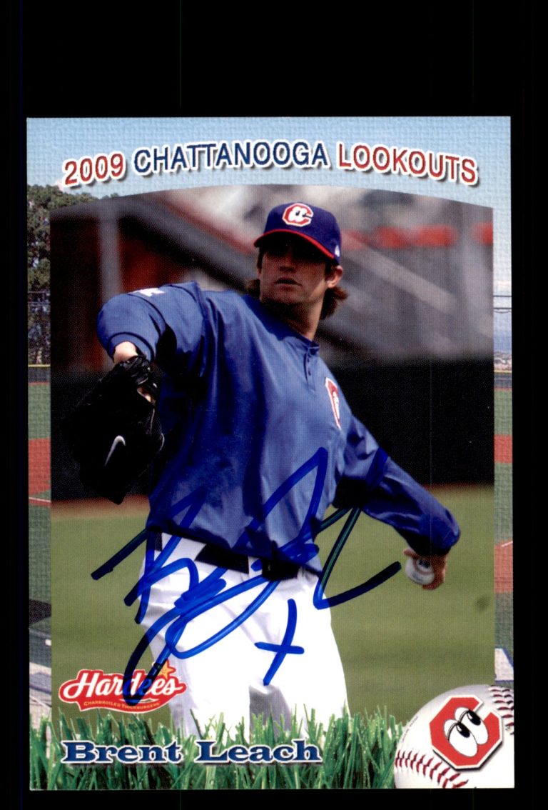 Signed Baseball Card Auto Brent Leach 2009 Grandstand Chattanooga Lookouts