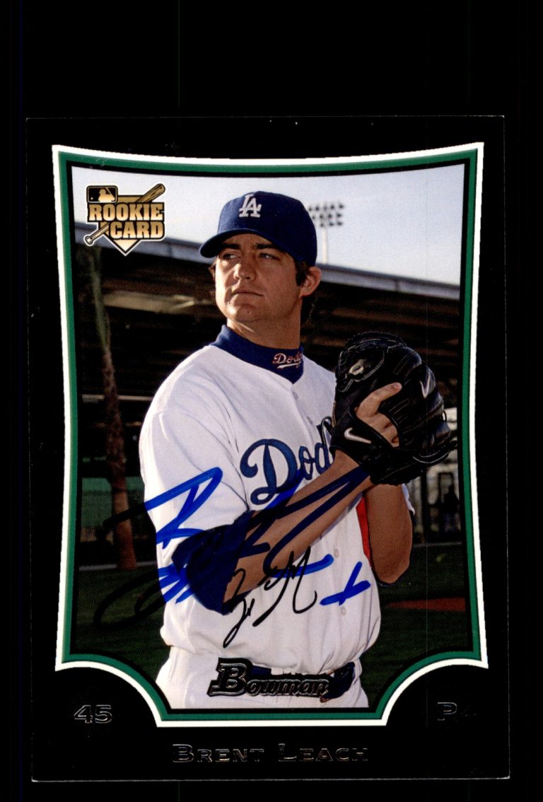 Signed Baseball Card Auto Brent Leach 2009 Bowman Draft #BDP43 Dodgers