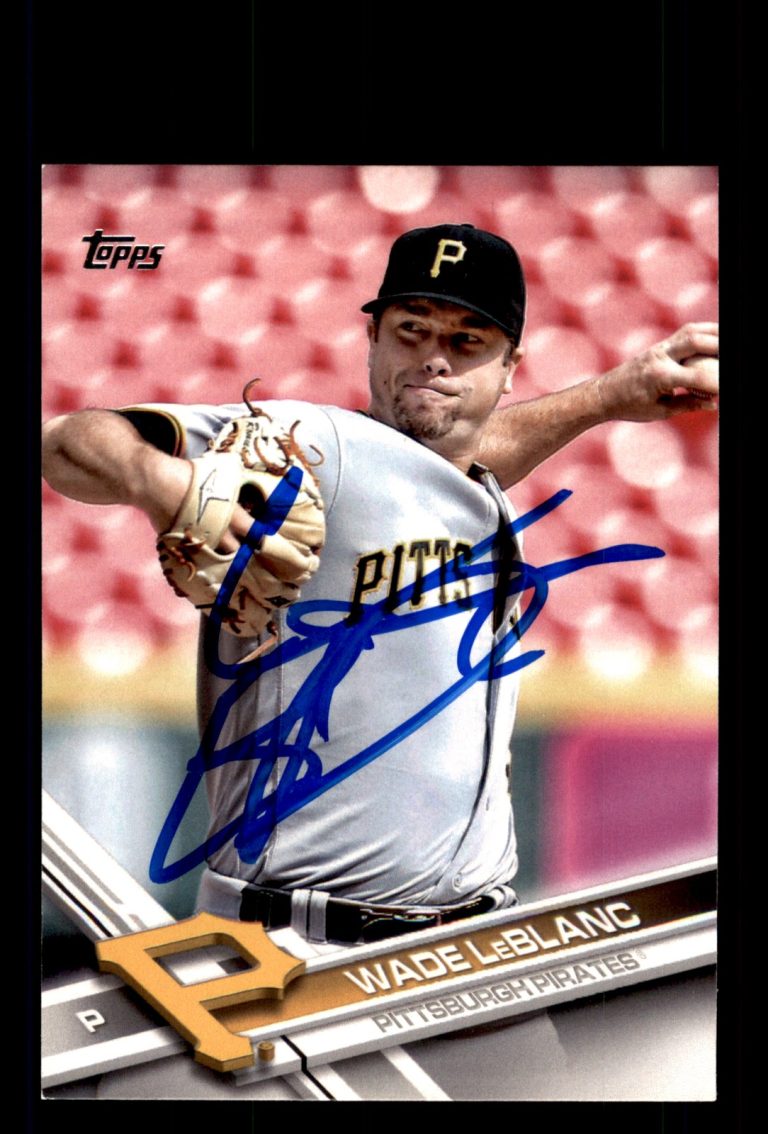 Signed Baseball Card Auto Wade LeBlanc 2017 Topps #254 Pittsburgh Pirates